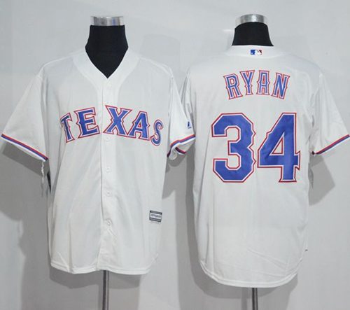 Rangers #34 Nolan Ryan White New Cool Base Stitched MLB Jersey - Click Image to Close